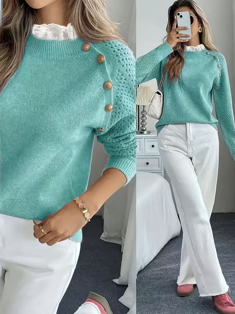 Sewing Vest - Women's Spring/Fall Elegant Floral Jacquard Knit