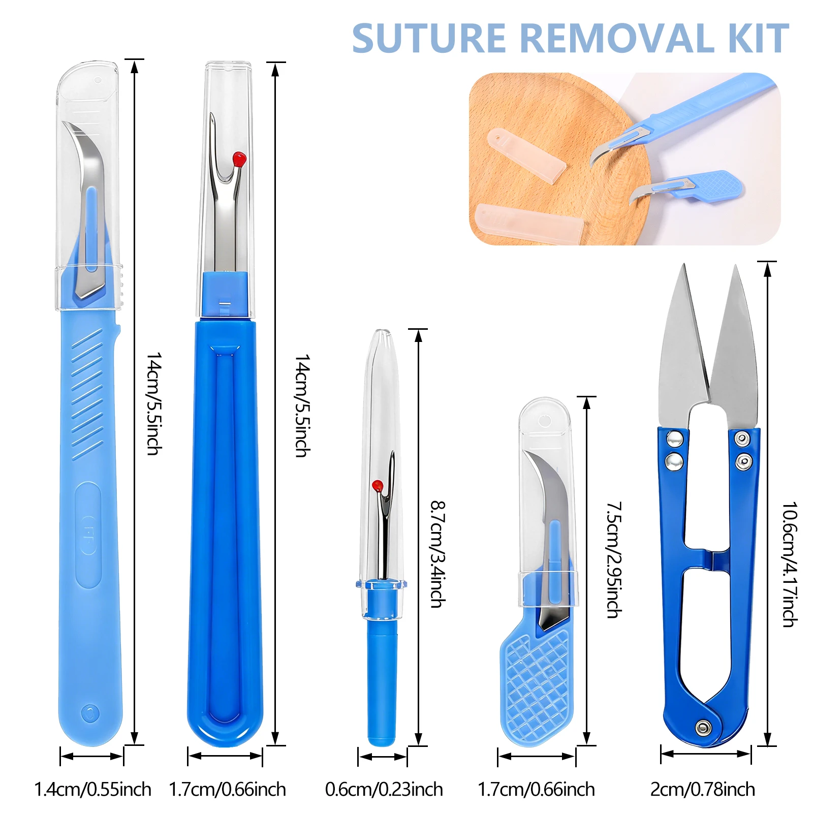 5 pieces of blue sewing tear m - Sewing Kit ulasan dan harga