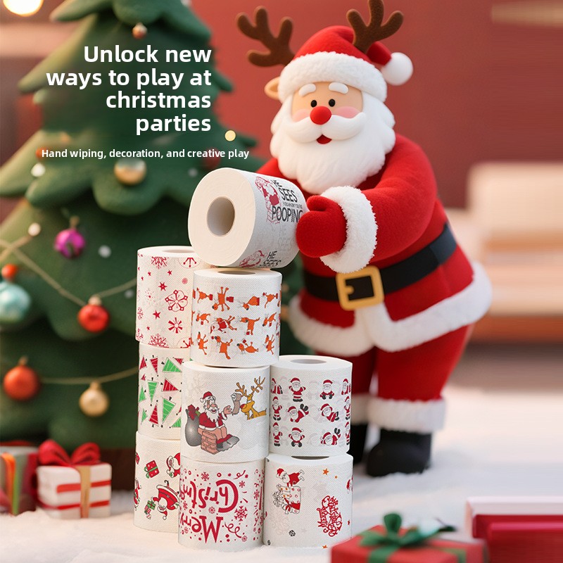 Christmas Cartoon Toilet Paper - Pattern Tissue Paper ulasan dan harga