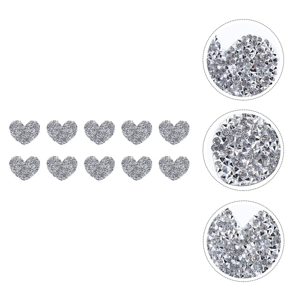 10Pcs Heart Shaped Embroidery  - Sewing Recycle ulasan dan harga