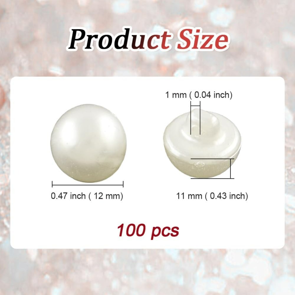 12MM 100 Pcs 1 Hole Beige Imit - Sewing Kit ulasan dan harga