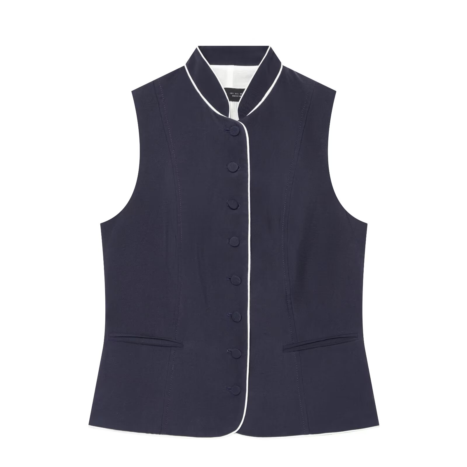 BSAY Women Contrast Stand Coll - Sewing Vest ulasan dan harga