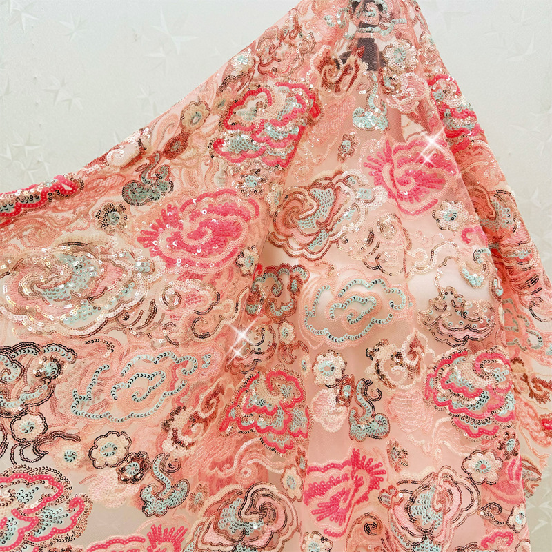 2 Yds/lot 130cm Wide Pink Purp - Sewing Embroidery Fabric ulasan dan harga