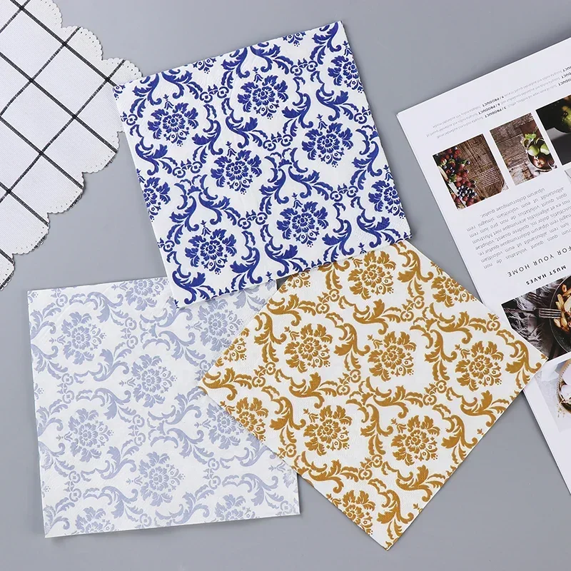 20pcs/Pac Chinese Elements Blu - Pattern Tissue Paper ulasan dan harga
