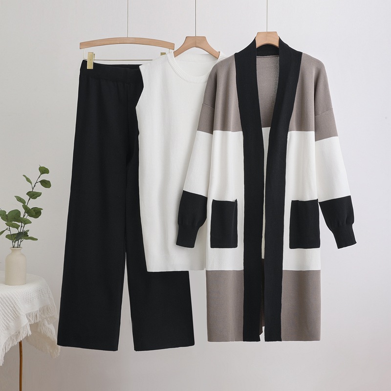 Women Knit Three Piece Pant Se - Sewing Vest ulasan dan harga