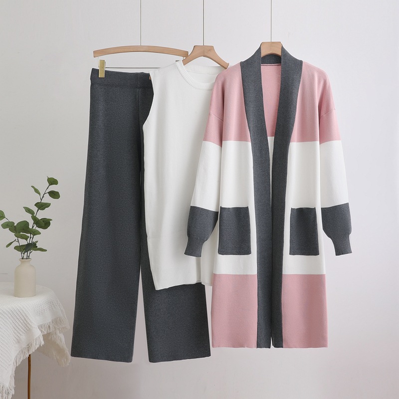 Women Knit Three Piece Pant Se - Sewing Vest ulasan dan harga