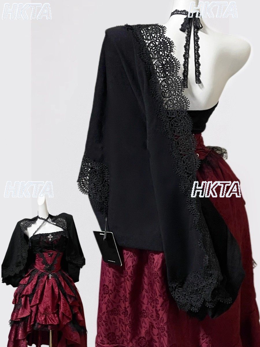 Dark Gothic Style Halter Long  - Sewing Vest ulasan dan harga
