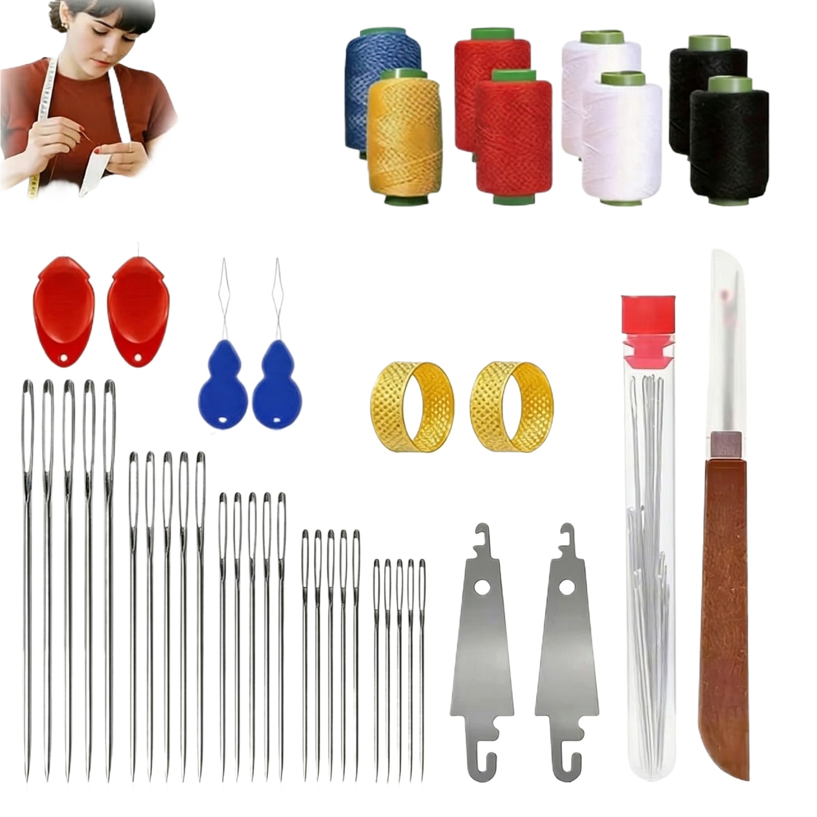 43pcs Big Eye Sewing Needle Ki - Sewing Kit ulasan dan harga