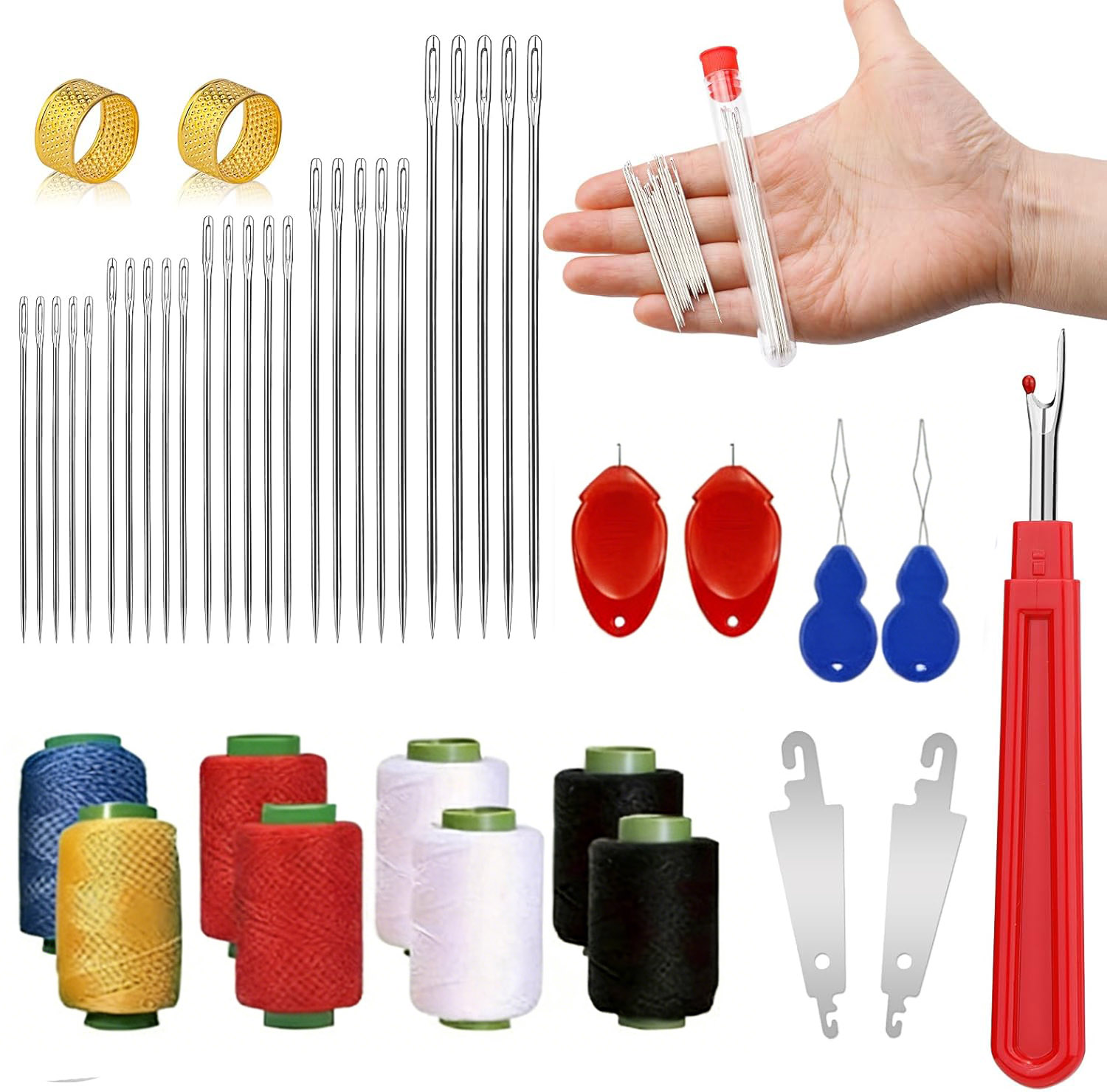 43pcs Big Eye Sewing Needle Ki - Sewing Kit ulasan dan harga