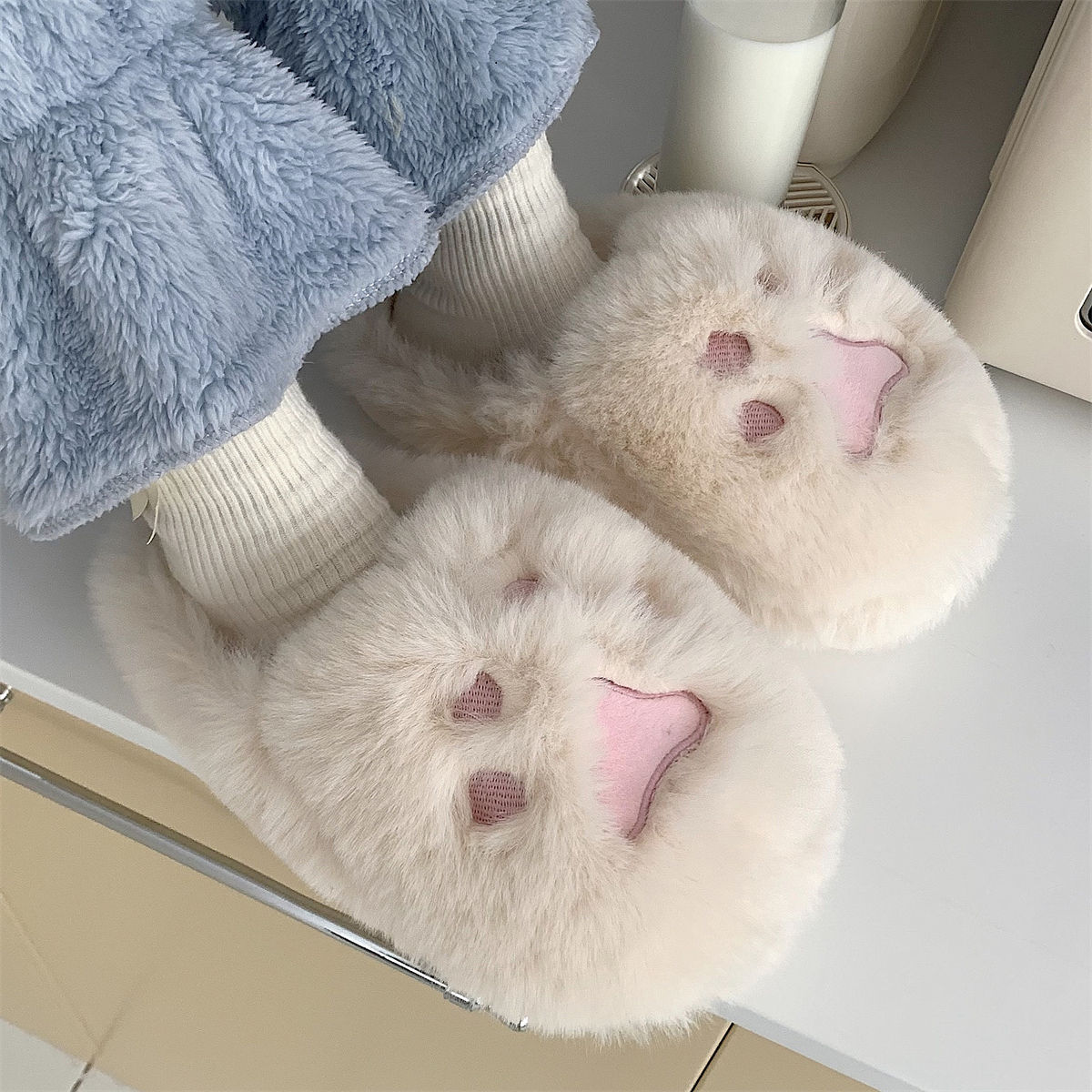 Women Indoor Furry Slippers Cu - Sewing House ulasan dan harga