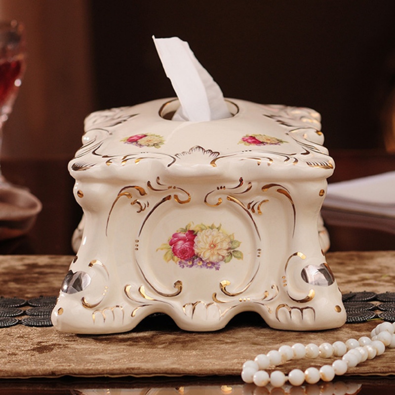 Ceramic Ttissue Box/European S - Pattern Tissue Paper ulasan dan harga